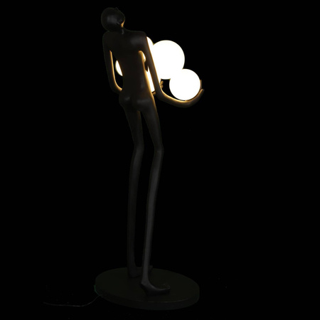 Designerska czarna lampa podłogowa WOMAN 180 cm (F9312) - Step into Design