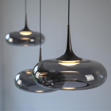 Ściemnialna lampa wisząca z płynną regulacją wysokości POSH SZARA (15693-15) - Paul Neuhaus