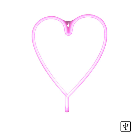 NEON-HERZ KINKIET RÓŻOWY (85020-87) - Paul Neuhaus