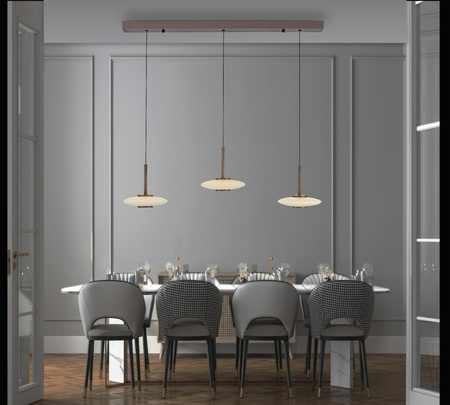 Ściemnialna lampa nad stół z płynną regulacją wysokości PURE VITRUM CIEMNOMETALOWO-BRĄZOWY (2083-34) - Paul Neuhaus