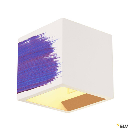 PLASTRA, lampa ścienna, QT14, kwadratowa, Cube, biały gips, maks. 42 W (148018) - SLV