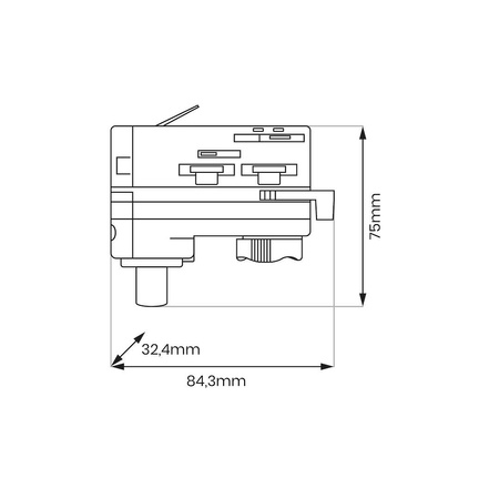 Złączka Track Biały Do Lampy Wiszącej 3-Obwodowy (ML2143) - Milagro