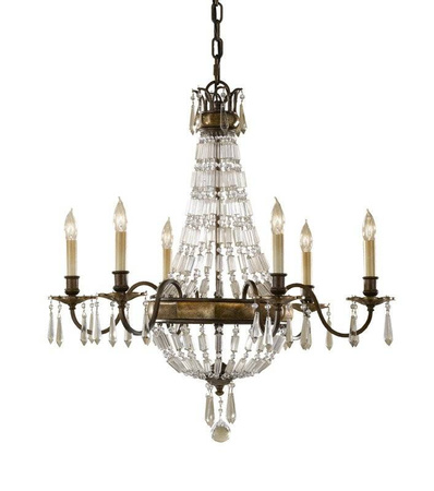 Lampa wisząca BELLINI kol. ANTYCZNY BRĄZ (FE/BELLINI/6) - Feiss- Elstead Lighting - żyrandol