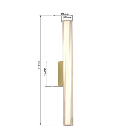 Duży złoty kinkiet z funkcją regulacji światła Linea LED CCT IP44(LP-0510/1W-61 GD) - Light Prestige