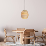 PENDANT LAMP NATURAL BRAIDED WHEAT 1XE27 (22165 Zambelis) - Zambelis