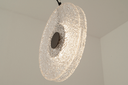 PENDANT LED LIGHT 11W 3000K METAL-GLASS, BLACK-CLEAR GLASS (23075 Zambelis) - Zambelis