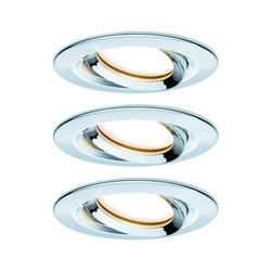 Zestaw Oprawa wbudowana Nova Plus Coin IP65 ściemniana ruchoma LED 3x6,8W 633lm 2700K Chrom/Aluminium (PL93684) - PAULMANN
