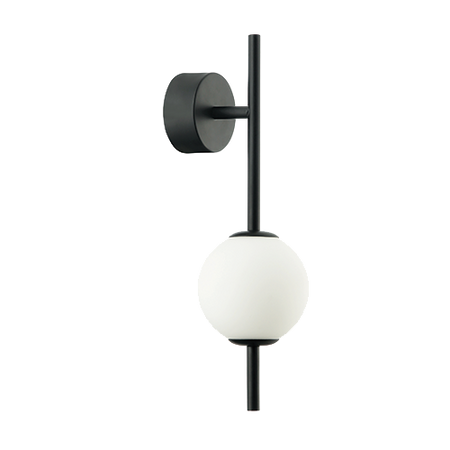 LED WALL LIGHT 6W 3000K GLASS &METAL WHITE+BLACK (20133 Zambelis) - Zambelis