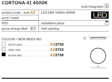 Plafon CORTONA 41 4000K white (AZ2730) - AZZARDO