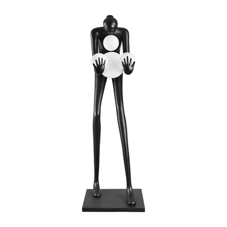 Designerska czarna lampa podłogowa WOMAN-2 BLACK 190 cm (DN433-F black) - Step into Design