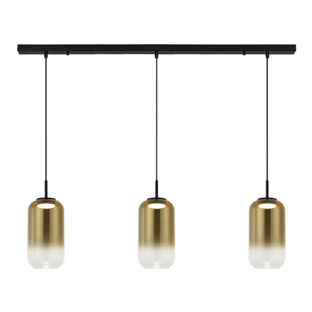 LINE LED LIGHT 3X12W 3000K GLASS BLACK-GOLD (23232 Zambelis) - Zambelis
