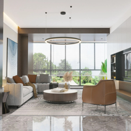 Żyrandol Aurum L Zmienna Barwa Światła LED czarny (PL0116-130-CCT-BK) - Yaskr