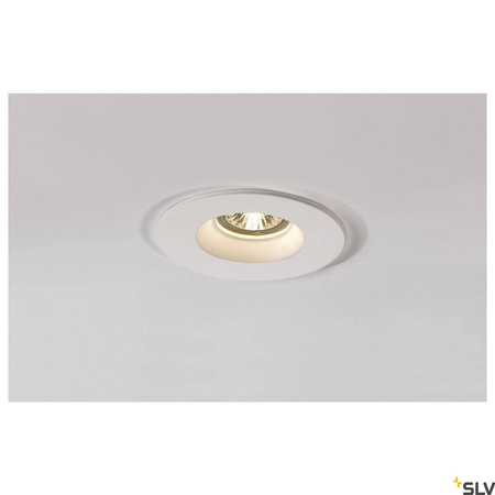 PLASTRA, lampa wpuszczana, QPAR51, okrągła, biały gips, maks. 35W (148070) - SLV