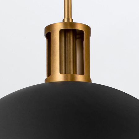 Pojedyncza lampa nad stół Doral  Matowa czerń, vintage mosiądz (QN-DORAL-P-M-BK) - Quintiesse