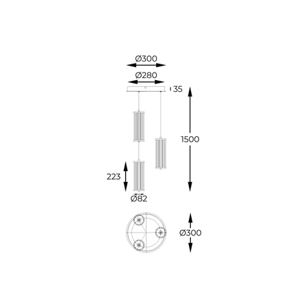 Lampa wisząca CALLY 3 (MD3147-3A-3GT) - Zuma Line