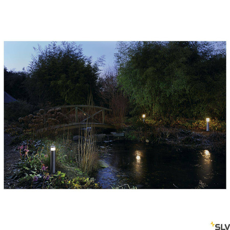 VAP SLIM 60, lampa podłogowa outdoor, TC-TSE, IP44, stal nierdzewna szczotkowana, Ø/W 10/60 cm, maks. 20W (230066) - SLV