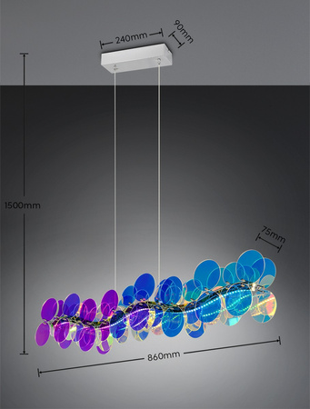 Ozdobna kolorowa lampa nad stół PULSE (R33681153) - RL