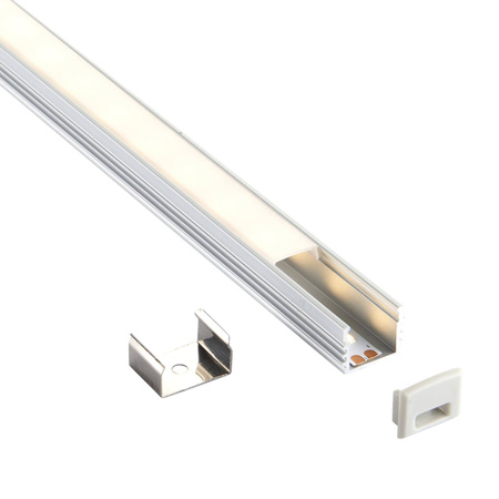 Rigel Surface 2m Aluminium Profile/Extrusion Sliver (80498) - Saxby