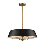 Elegancka Lampa wisząca Luella - 4 źródła światła - Czarne & Mosiądz (KL-LUELLA-4P-BKB) - Kichler