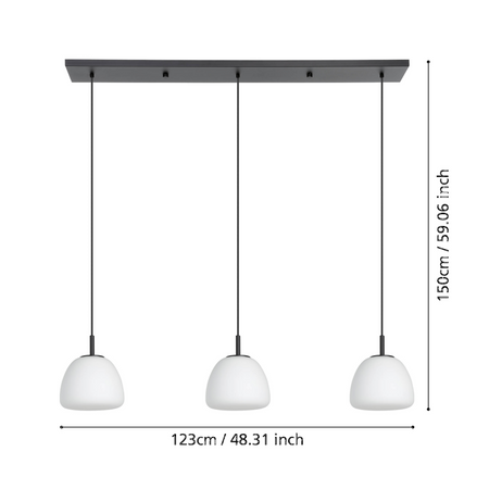 Lampa wisząca BALMES czarna (390202) - EGLO