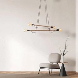 Lampa wisząca HELIX WOOD ORZECH 4 PŁ (4949) - TK Lighting