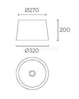 Abażur okrągły L piasek (PAN-184-BY) - Leds-C4