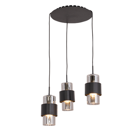 PENDANT LIGHT 3XE27 BLACK MATT CHROME CLASS (22141 Zambelis) - Zambelis