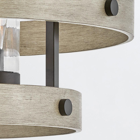 Rustykalny żyrandol Riverwood - 4 źródła światła - Ciepły brąz, ciepły jesion (QN-RIVERWOOD4) - Quintiesse