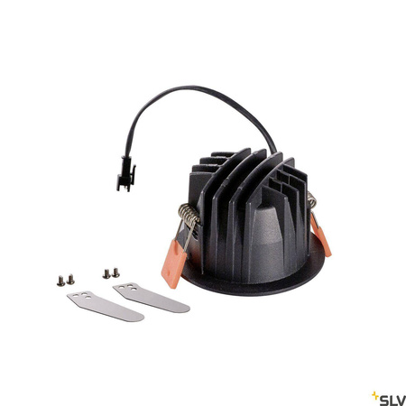 NUMINOS® DL S, wewnętrzna oprawa sufitowa wpuszczana LED, czarna/czarna 2700 K 55°, zawiera sprężyny liściaste (1003775) - SLV