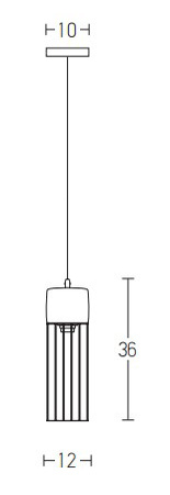 PENDANT 1L CONCRETE STEEL (1660 Zambelis) - Zambelis