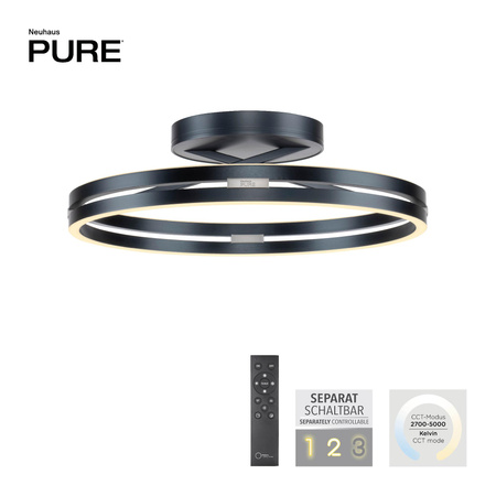 PURE LOOP LAMPA SUFITOWA SZARY (6552-15) - Paul Neuhaus