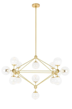 Lampa wisząca PLANETARIO 15 GOLD złota - klosze szronione (MD10230G-15.BRASS) - King Home