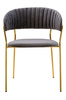 Krzesło MARGO ciemny szary - welur, podstawa złota (KH121100121.11) - King Home