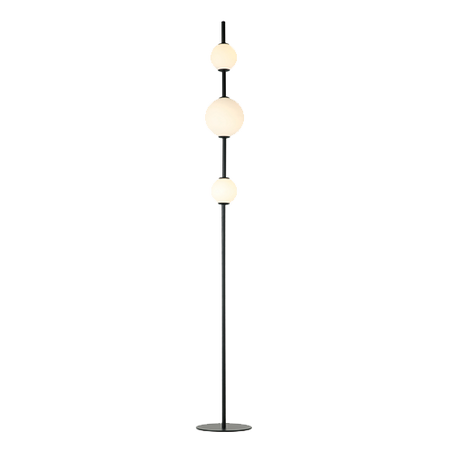 LED FLOOR LIGHT 12W 3000K GLASS &METAL WHITE+BLACK (20135 Zambelis) - Zambelis