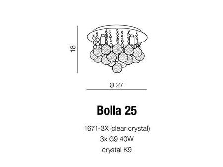 Plafon BOLLA 25 (1671-3X-CL | AZ1285) Azzardo