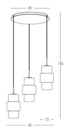 PENDANT LIGHT 3XE27 BLACK MATT CHROME CLASS (22141 Zambelis) - Zambelis