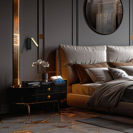 Kinkiet Santi Czarny/Złoty (ML1014) - Milagro