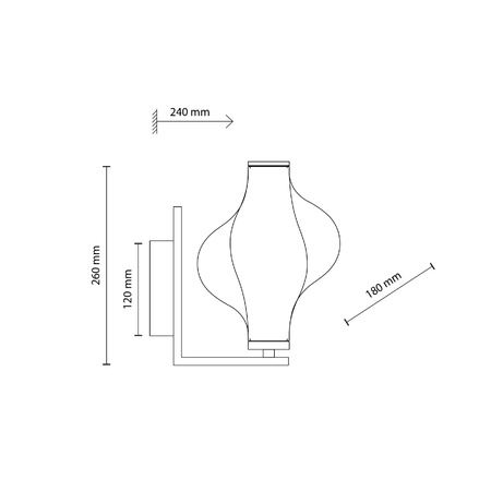 ELVA BLACK KINKIET LED 8W (18219) - TK Lighting