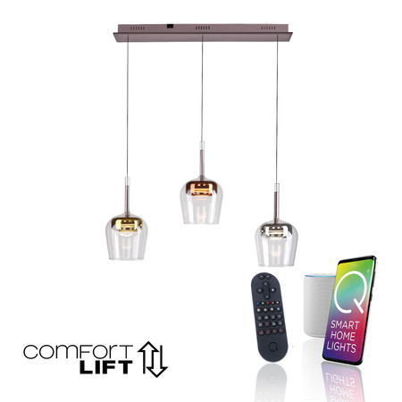 Lampa na pilota i aplikację, z płynną regulacją wysokości Q-KON MULTIKOLOR (2742-70) - Paul Neuhaus