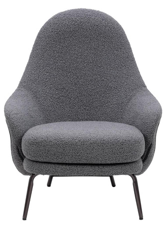 Fotel LOBBY TEDDY szary - stal, opal (HE493-3.A-02.RM14) - King Home