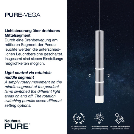 PURE VEGA LAMPA WISZĄCA ALUMINIUM (2211-95) - Paul Neuhaus