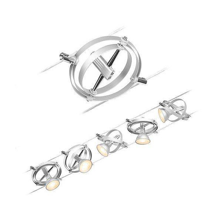 System linkowy zestaw Cardan max5x10W GU5,3 Chrom mat/Chrom 12V DC 60VA twszt/metal (PL94436) - Paulmann