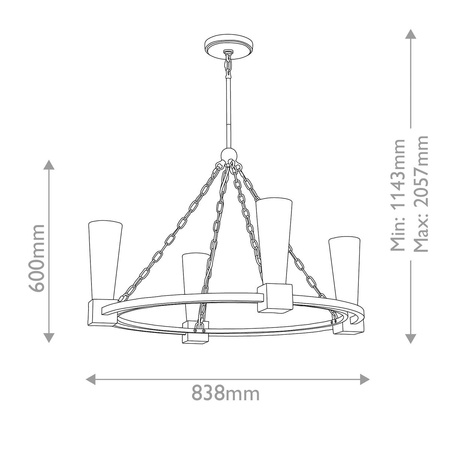 Żyrandol Kristy - 4 źródła światła - Przecierane złoto (KRISTY4-DG-OPAL) - Elstead Lighting