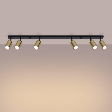Plafon WINX 6L czarny/złoty (SL.1388) - Sollux Lighting