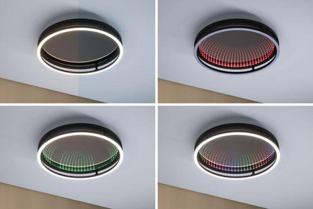Plafoniera SPACEGLOW ONE LED 3D DIM RGB rainbow 38W 3900lm 3000-6500K pilot  230V czarny matowy / metal (PL71056) - PAULMANN