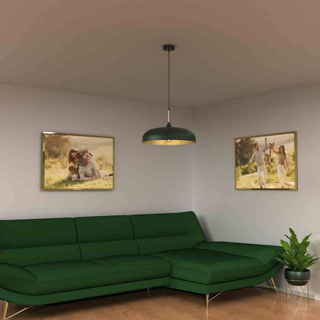 Lampa wisząca LINCOLN GREEN/GOLD 1xE27 45cm (MLP7900) - Milagro