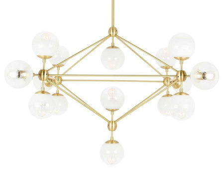 Lampa wisząca PLANETARIO 15 GOLD złota - klosze szronione (MD10230G-15.BRASS) - King Home