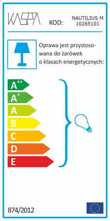 Lampa wisząca NAUTILUS M biały (10265101) - KASPA - żyrandol