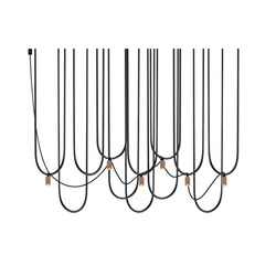 Lampa wisząca Udin 6 - Czarna-platyna mat   (9783) - Dohar