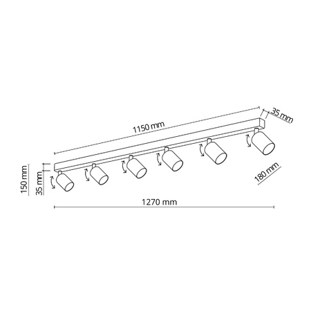 NEX WHITE LAMPA SUFITOWA 6XGU10 (11369) - TK Lighting